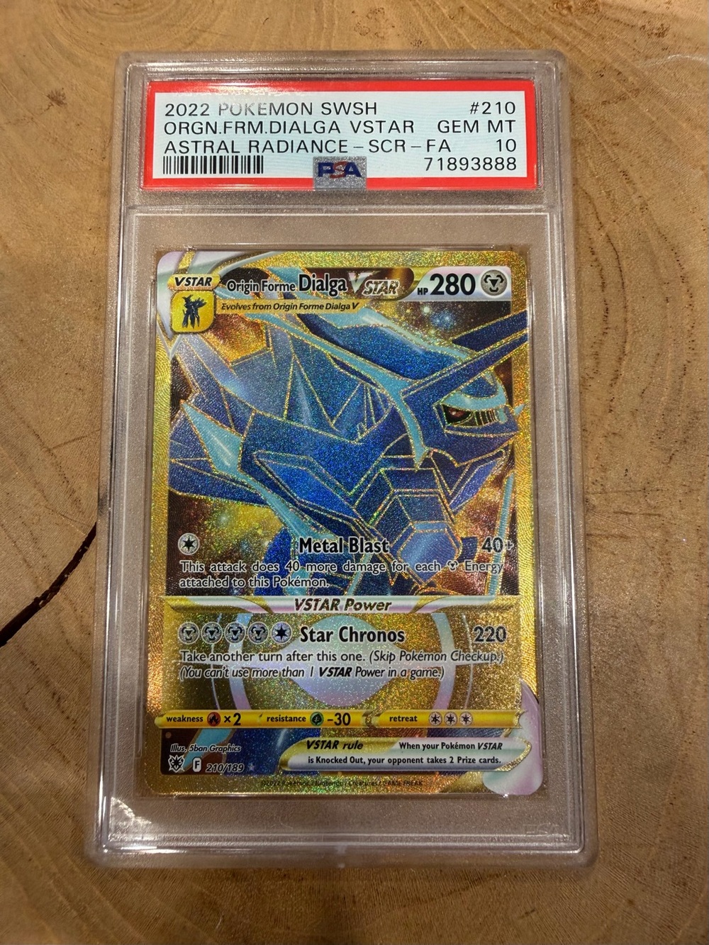 Pokemon Dialga VSTAR Holographic Trading Card - Gold & Blue